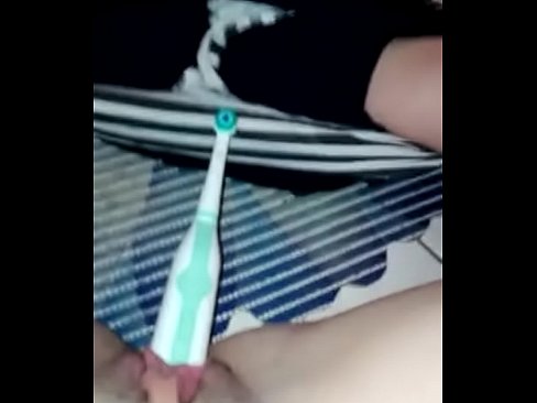 Girlfriend masterbating with toothbrush pretty