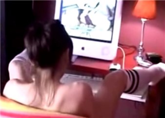 Masturbating watching porn tv