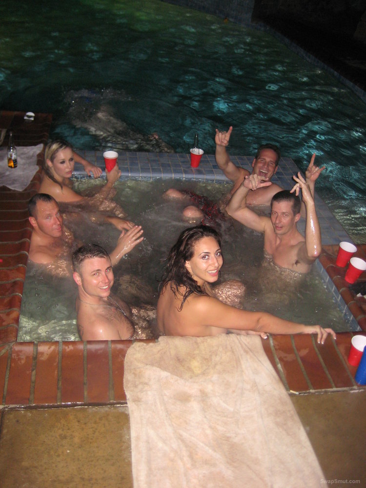 Nude party hot tub