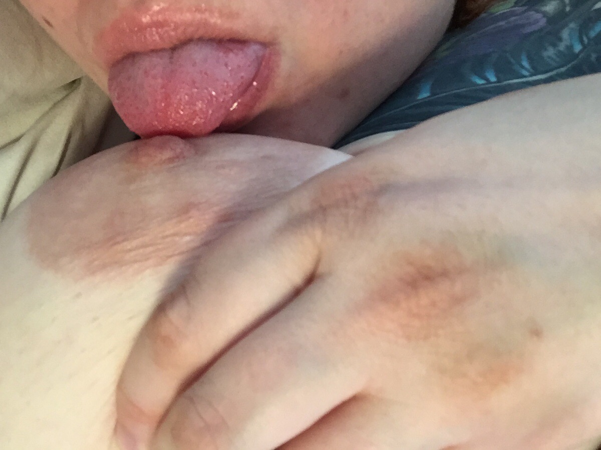 best of Her own nipples licking