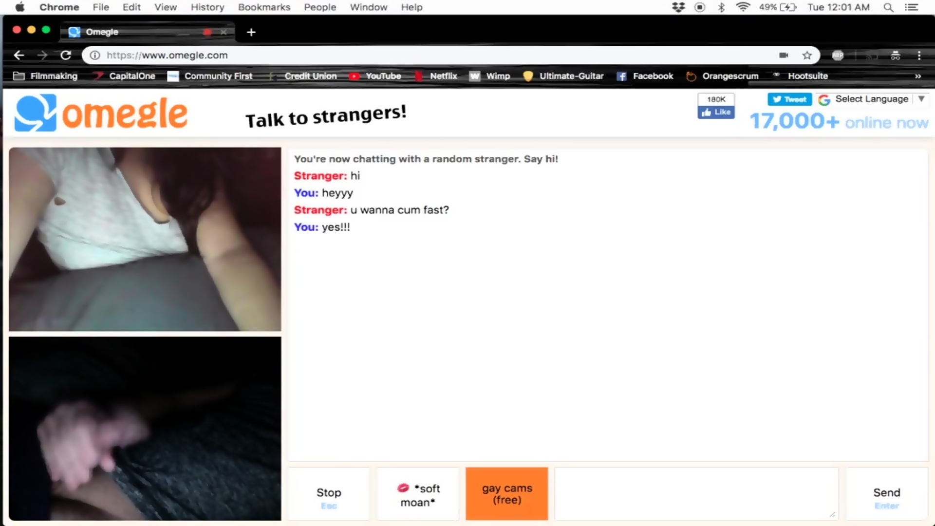 [OMEGLE] SLUTTY TEEN DIRTY TALKS & MOANS (HOT!) WHILST BEGGING FOR MY CUM.