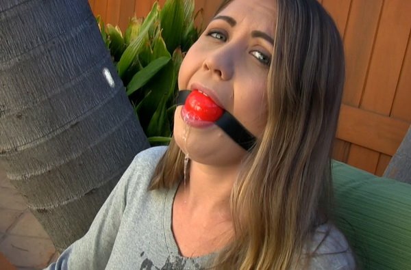 Ball gagged drooling